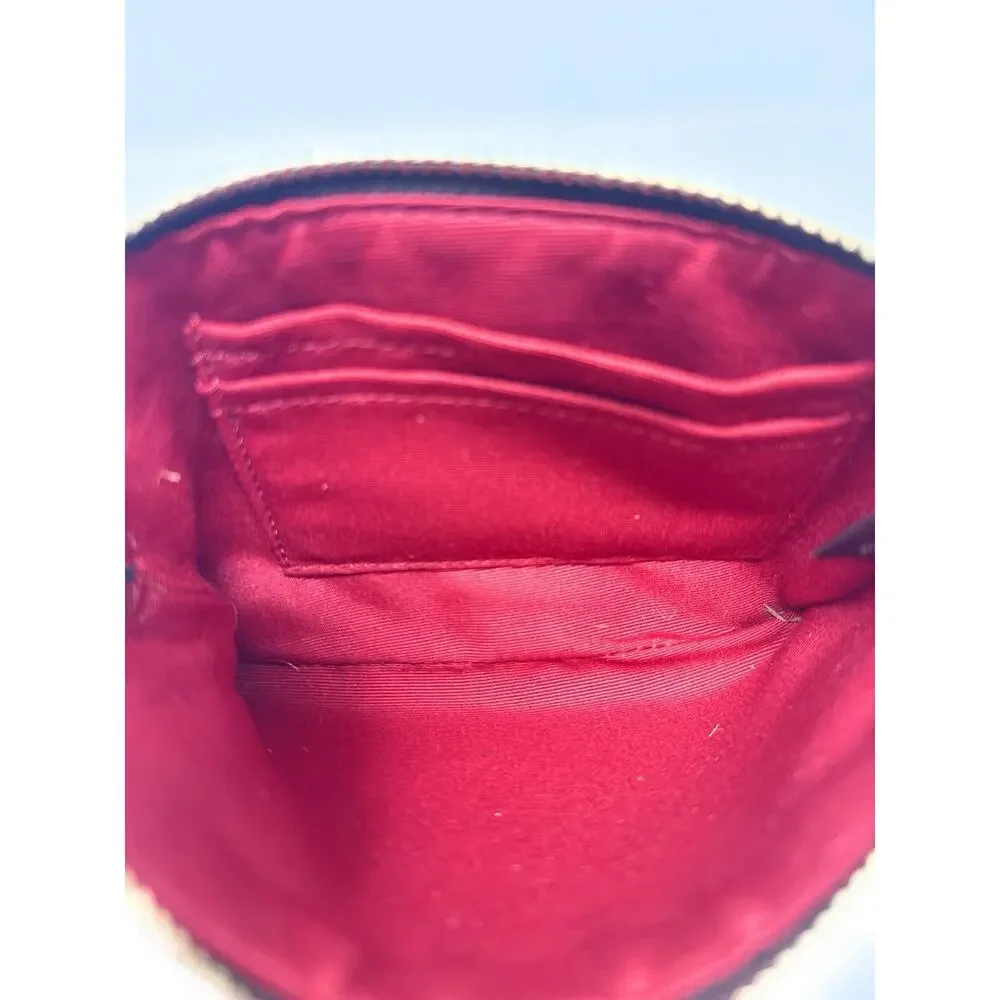 Coach Corner Zip Wristlet In Signature Canvas Brown Red